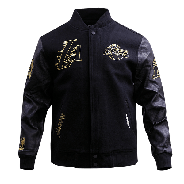 NBA LOS ANGELES LAKERS BLACK & GOLD WOOL VARSITY JACKET