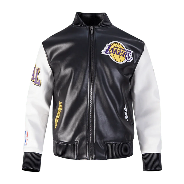 NBA LOS ANGELES LAKERS CITY SIGNATURE MEN'S LEATHER VARSITY JACKET
