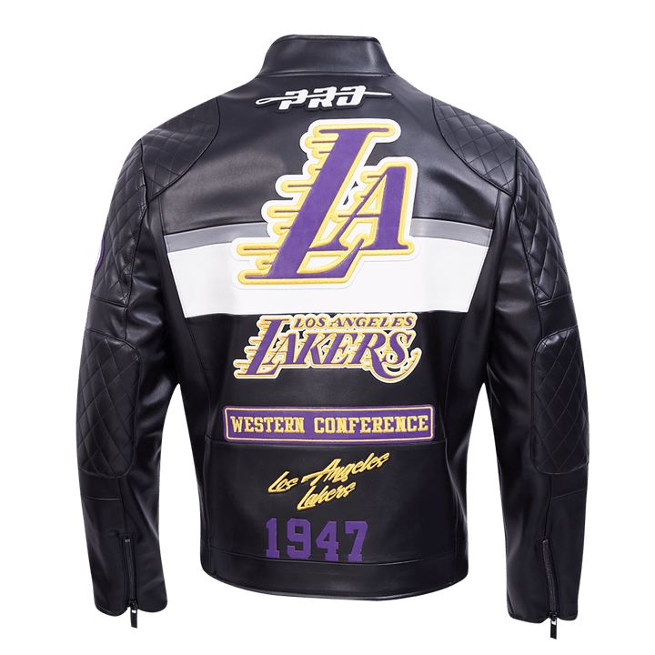 NBA Los Angeles Lakers Men’s Moto Jacket - S - BLACK/WHITE - NBA Los Angeles Lakers Men’s Moto Jacket - Tatoo Tee