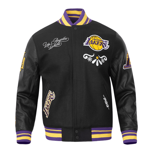 NBA LOS ANGELES LAKERS SUGAR SKULL WOOL VARSITY JACKET