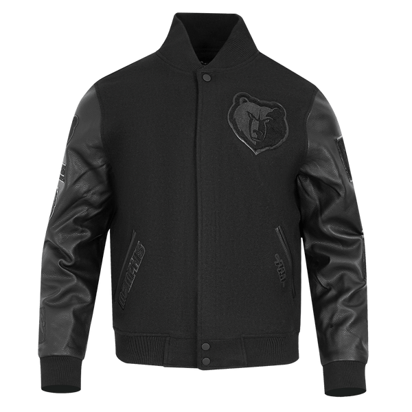 NBA MEMPHIS GRIZZLIES TRIPLE BLACK WOOL VARSITY JACKET