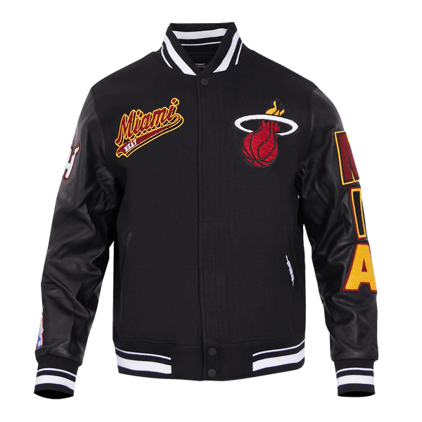 NBA MIAMI HEAT SCRIPT TAIL MEN'S RIB WOOL VARSITY (BLACK)