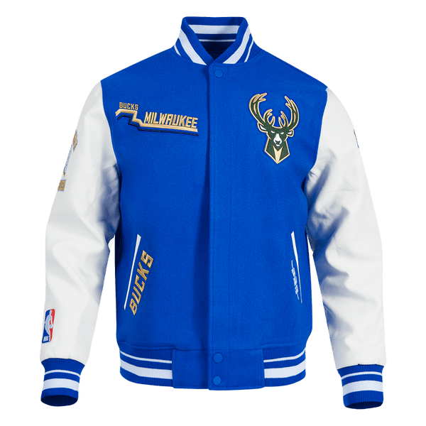 NBA MILWAUKEE BUCKS CITY RIB WOOL VARSITY JACKET