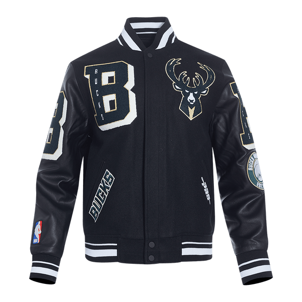 NBA MILWAUKEE BUCKS MASHUP RIB WOOL VARSITY JACKET