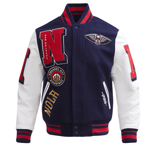 NBA NEW ORLEANS PELICANS MASHUP RIB WOOL VARSITY JACKET