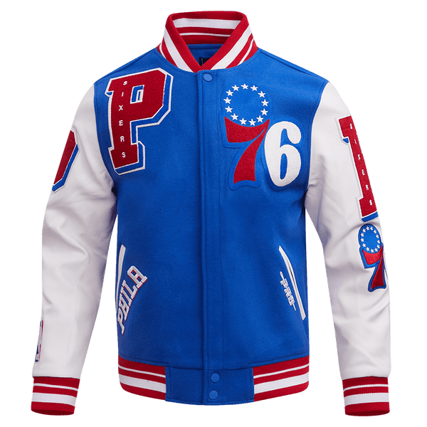 NBA PHILADELPHIA 76ERS MASHUP RIB WOOL VARSITY JACKET