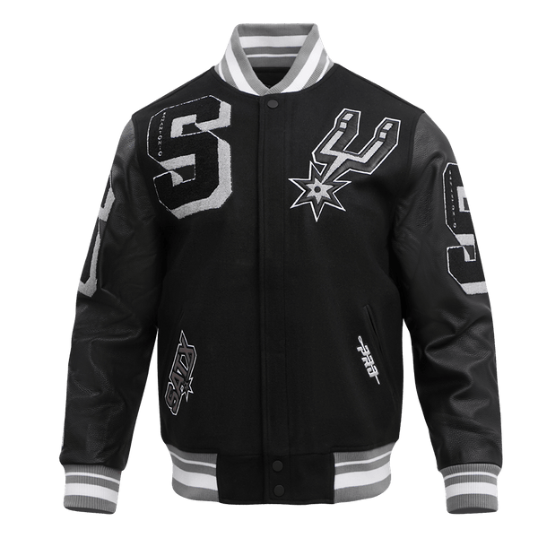 NBA SAN ANTONIO SPURS MASHUP RIB WOOL VARSITY JACKET