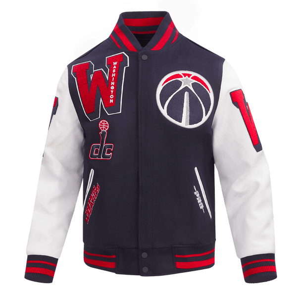 NBA WASHINGTON WIZARDS MASHUP RIB WOOL VARSITY JACKET