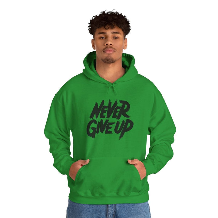 Never Give Up Motivational Hoodie | Unisex Heavy Blend™ Sweatshirt for Inspiration and Comfort - Irish Green - S - Never Give Up Motivational Hoodie | Unisex Heavy Blend™ Sweatshirt for Inspiration and Comfort - Tatoo Tee