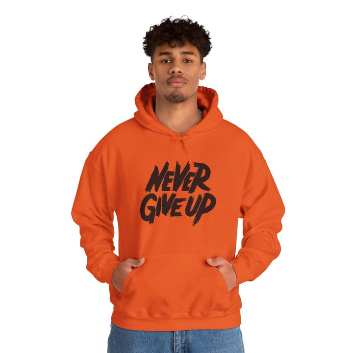 Never Give Up Motivational Hoodie | Unisex Heavy Blend™ Sweatshirt for Inspiration and Comfort - Orange - S - Never Give Up Motivational Hoodie | Unisex Heavy Blend™ Sweatshirt for Inspiration and Comfort - Tatoo Tee