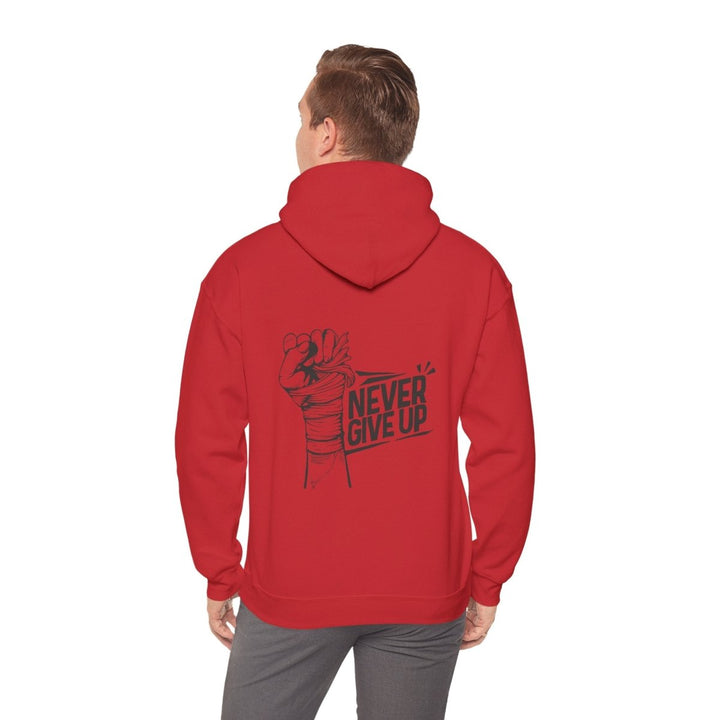Never Give Up Motivational Hoodie | Unisex Heavy Blend™ Sweatshirt for Inspiration and Comfort - Red - S - Never Give Up Motivational Hoodie | Unisex Heavy Blend™ Sweatshirt for Inspiration and Comfort - Tatoo Tee