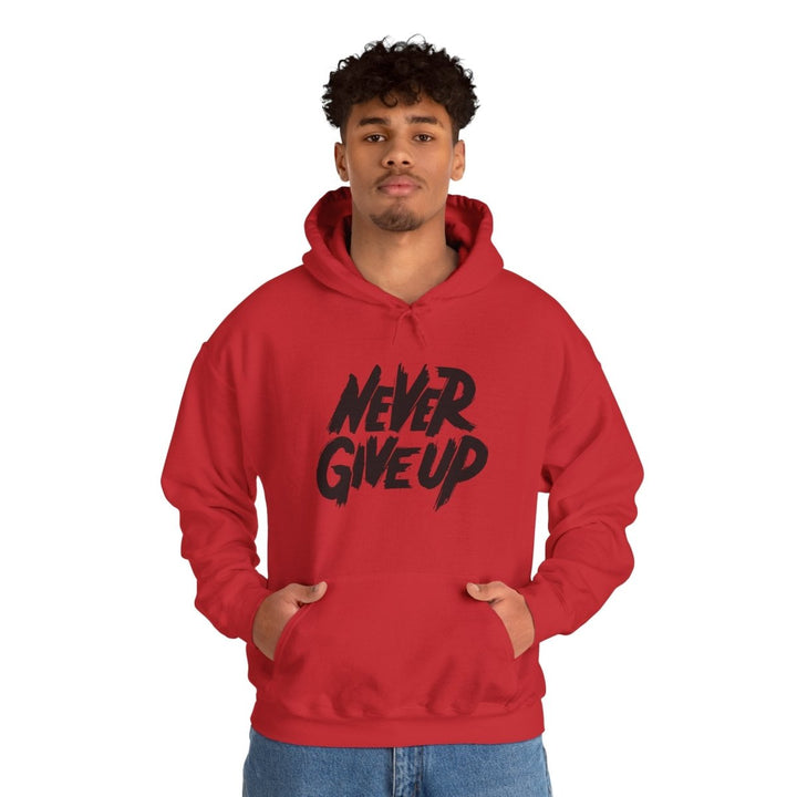 Never Give Up Motivational Hoodie | Unisex Heavy Blend™ Sweatshirt for Inspiration and Comfort - Red - S - Never Give Up Motivational Hoodie | Unisex Heavy Blend™ Sweatshirt for Inspiration and Comfort - Tatoo Tee
