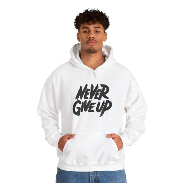 Never Give Up Motivational Hoodie | Unisex Heavy Blend™ Sweatshirt for Inspiration and Comfort - White - S - Never Give Up Motivational Hoodie | Unisex Heavy Blend™ Sweatshirt for Inspiration and Comfort - Tatoo Tee