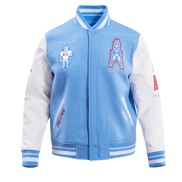 NFL HOUSTON OILERS RETRO CLASSIC WOOL VARSITY JACKET