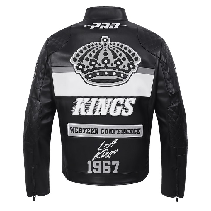 NHL LOS ANGELES KINGS MEN'S MOTO JACKET - S - BLACK/WHITE - NHL LOS ANGELES KINGS MEN'S MOTO JACKET - Tatoo Tee