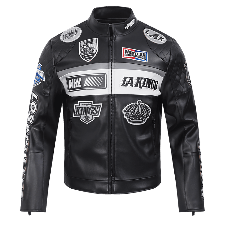 NHL LOS ANGELES KINGS MEN'S MOTO JACKET - S - BLACK/WHITE - NHL LOS ANGELES KINGS MEN'S MOTO JACKET - Tatoo Tee