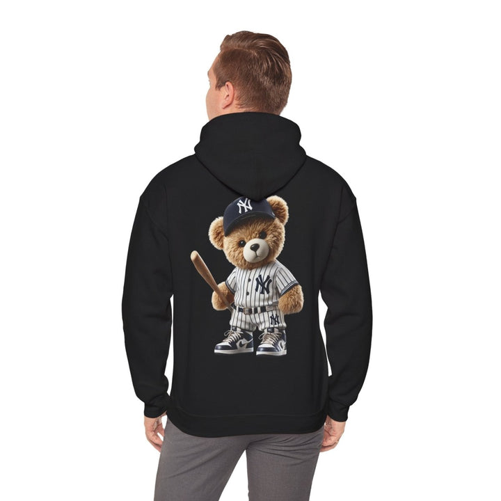 NY Baseball Teddy Bear Unisex Hoodies - Black - S - NY Baseball Teddy Bear Unisex Hoodies - Tatoo Tee