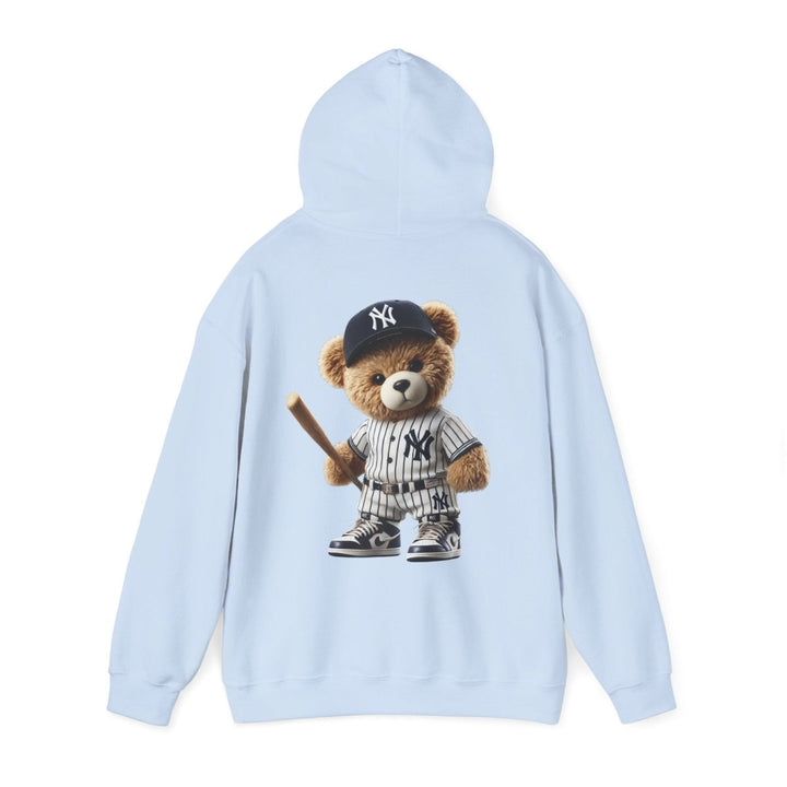 NY Baseball Teddy Bear Unisex Hoodies - Light Pink - S - NY Baseball Teddy Bear Unisex Hoodies - Tatoo Tee