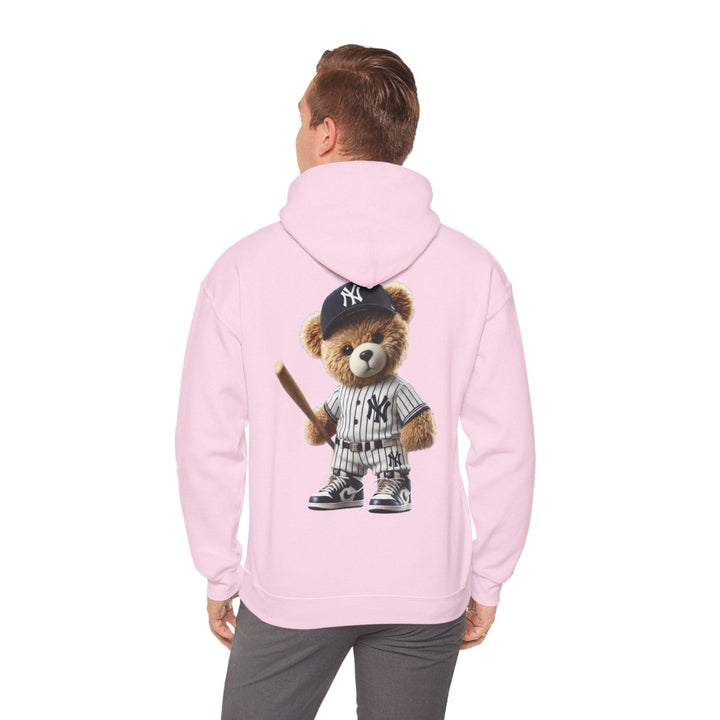 NY Baseball Teddy Bear Unisex Hoodies - Light Pink - S - NY Baseball Teddy Bear Unisex Hoodies - Tatoo Tee