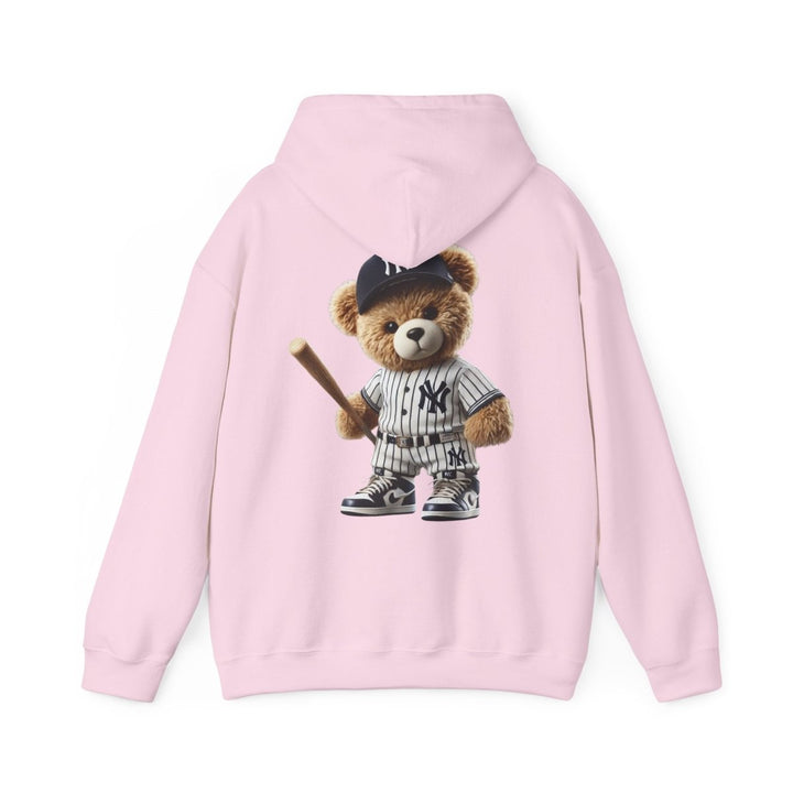 NY Baseball Teddy Bear Unisex Hoodies - Light Pink - S - NY Baseball Teddy Bear Unisex Hoodies - Tatoo Tee