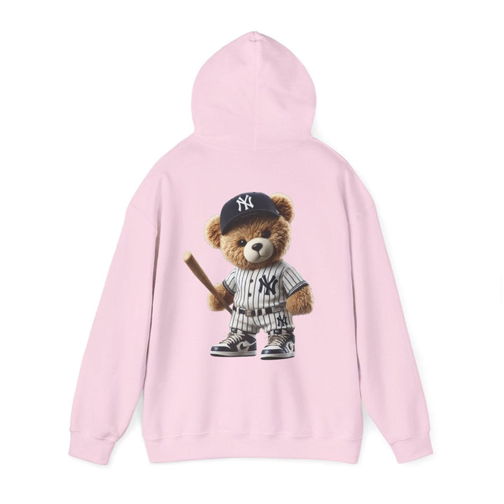 NY Baseball Teddy Bear Unisex Hoodies - Light Pink - S - NY Baseball Teddy Bear Unisex Hoodies - Tatoo Tee