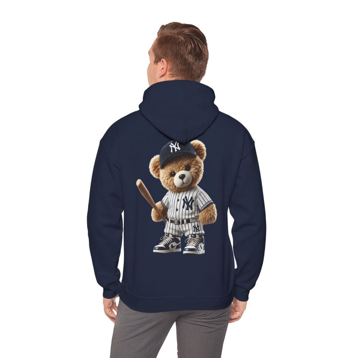 NY Baseball Teddy Bear Unisex Hoodies - Navy - S - NY Baseball Teddy Bear Unisex Hoodies - Tatoo Tee