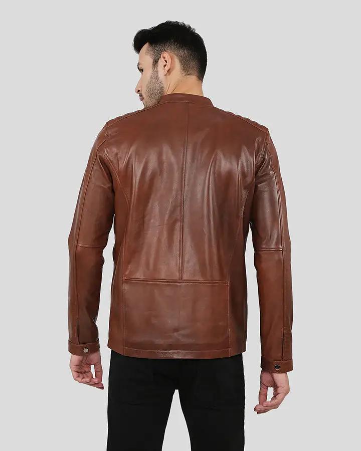 Ollie Brown Racer Leather Jacket - XS - Ollie Brown Racer Leather Jacket - Tatoo Tee