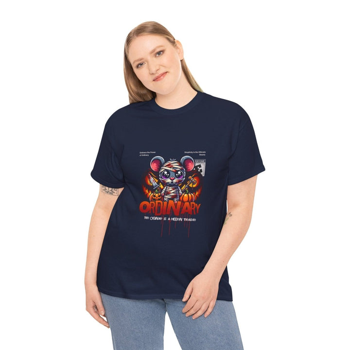 Ordinary Unisex Heavy Cotton Tee - Fun and Edgy Graphic Design - Navy - S - Ordinary Unisex Heavy Cotton Tee - Fun and Edgy Graphic Design - Tatoo Tee