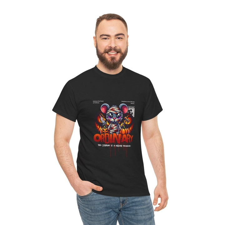 Ordinary Unisex Heavy Cotton Tee - Fun and Edgy Graphic Design - Purple - S - Ordinary Unisex Heavy Cotton Tee - Fun and Edgy Graphic Design - Tatoo Tee