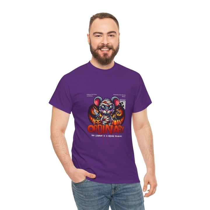 Ordinary Unisex Heavy Cotton Tee - Fun and Edgy Graphic Design - Purple - S - Ordinary Unisex Heavy Cotton Tee - Fun and Edgy Graphic Design - Tatoo Tee