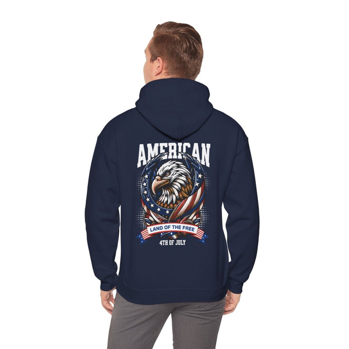 Patriotic Eagle Hoodie - Land of the Free - 4th of July Sweatshirt - Navy - S - Patriotic Eagle Hoodie - Land of the Free - 4th of July Sweatshirt - Tatoo Tee