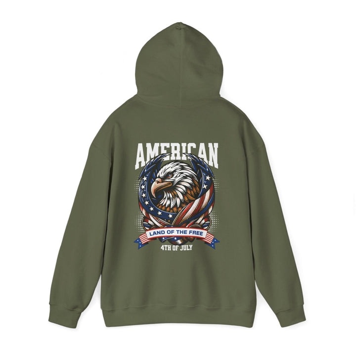 Patriotic Eagle Hoodie - Land of the Free - 4th of July Sweatshirt - Red - S - Patriotic Eagle Hoodie - Land of the Free - 4th of July Sweatshirt - Tatoo Tee