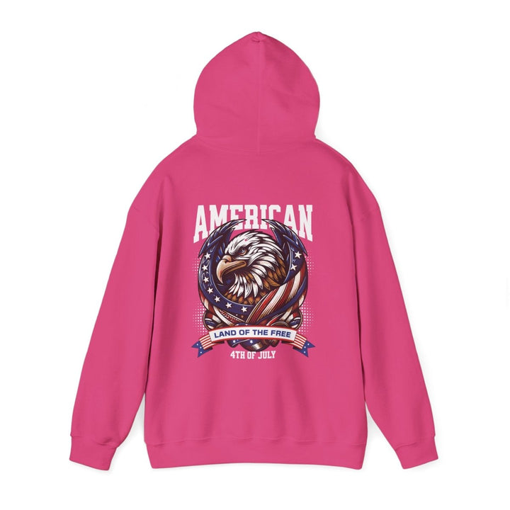 Patriotic Eagle Hoodie - Land of the Free - 4th of July Sweatshirt - Red - S - Patriotic Eagle Hoodie - Land of the Free - 4th of July Sweatshirt - Tatoo Tee