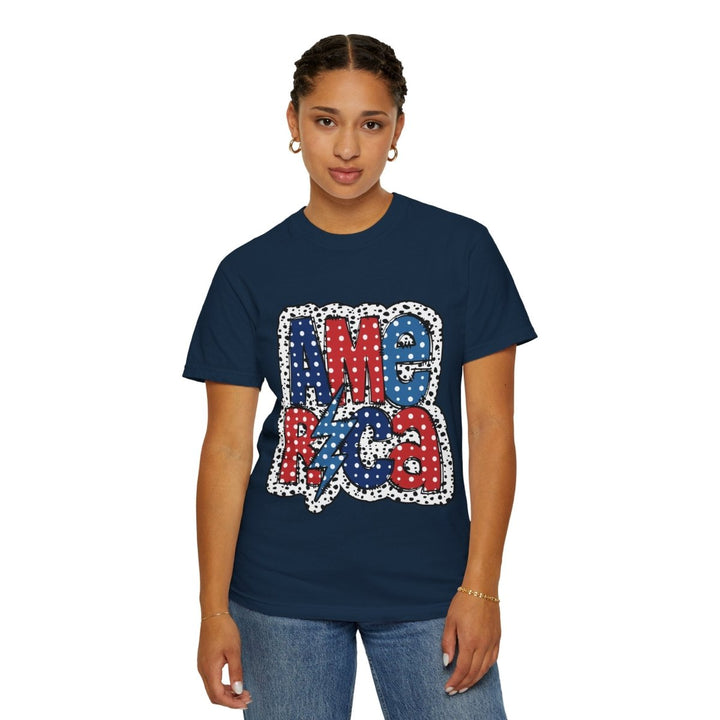 Patriotic Graphic T-Shirt, America Print Tee, Unisex Independence Day Top, Summer Casual Wear, Gift for Veterans - True Navy - S - Patriotic Graphic T-Shirt, America Print Tee, Unisex Independence Day Top, Summer Casual Wear, Gift for Veterans - Tatoo Tee
