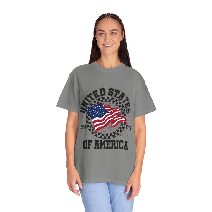 Patriotic T-Shirt - USA Flag Design, Casual Wear, Independence Day Shirt, Gift for Veterans, Summer BBQ Outfit, Everyday Tee - Granite - S - Patriotic T-Shirt - USA Flag Design, Casual Wear, Independence Day Shirt, Gift for Veterans, Summer BBQ Outfit, Everyday Tee - Tatoo Tee