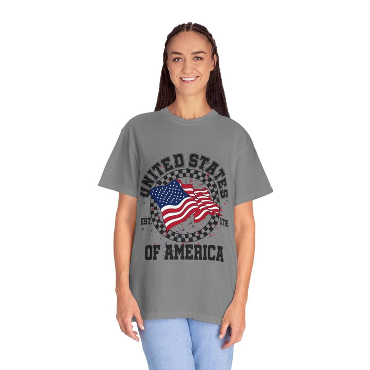 Patriotic T-Shirt - USA Flag Design, Casual Wear, Independence Day Shirt, Gift for Veterans, Summer BBQ Outfit, Everyday Tee - Grey - S - Patriotic T-Shirt - USA Flag Design, Casual Wear, Independence Day Shirt, Gift for Veterans, Summer BBQ Outfit, Everyday Tee - Tatoo Tee