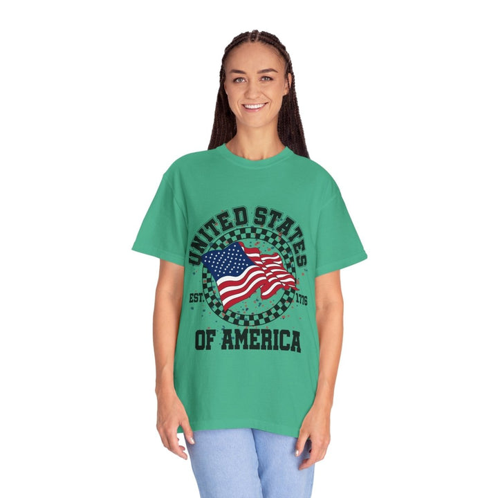 Patriotic T-Shirt - USA Flag Design, Casual Wear, Independence Day Shirt, Gift for Veterans, Summer BBQ Outfit, Everyday Tee - Royal Caribe - S - Patriotic T-Shirt - USA Flag Design, Casual Wear, Independence Day Shirt, Gift for Veterans, Summer BBQ Outfit, Everyday Tee - Tatoo Tee