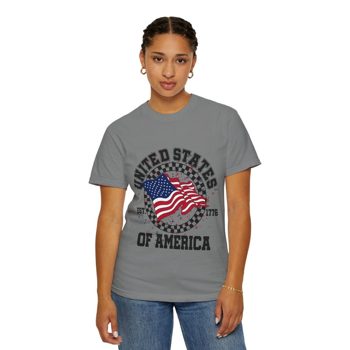 Patriotic T-Shirt - USA Flag Design, Casual Wear, Independence Day Shirt, Gift for Veterans, Summer BBQ Outfit, Everyday Tee - Royal Caribe - S - Patriotic T-Shirt - USA Flag Design, Casual Wear, Independence Day Shirt, Gift for Veterans, Summer BBQ Outfit, Everyday Tee - Tatoo Tee