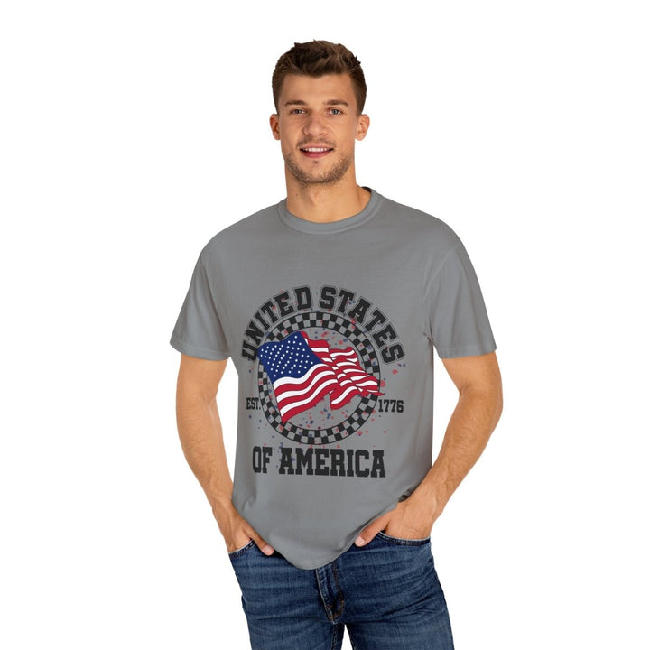 Patriotic T-Shirt - USA Flag Design, Casual Wear, Independence Day Shirt, Gift for Veterans, Summer BBQ Outfit, Everyday Tee - Royal Caribe - S - Patriotic T-Shirt - USA Flag Design, Casual Wear, Independence Day Shirt, Gift for Veterans, Summer BBQ Outfit, Everyday Tee - Tatoo Tee