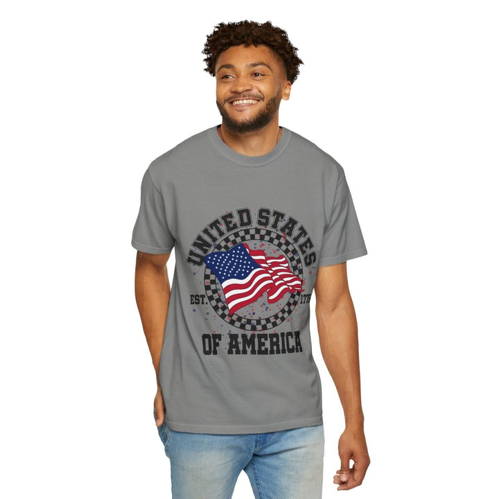 Patriotic T-Shirt - USA Flag Design, Casual Wear, Independence Day Shirt, Gift for Veterans, Summer BBQ Outfit, Everyday Tee - Royal Caribe - S - Patriotic T-Shirt - USA Flag Design, Casual Wear, Independence Day Shirt, Gift for Veterans, Summer BBQ Outfit, Everyday Tee - Tatoo Tee