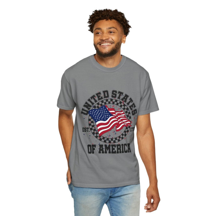 Patriotic T-Shirt - USA Flag Design, Casual Wear, Independence Day Shirt, Gift for Veterans, Summer BBQ Outfit, Everyday Tee - Royal Caribe - S - Patriotic T-Shirt - USA Flag Design, Casual Wear, Independence Day Shirt, Gift for Veterans, Summer BBQ Outfit, Everyday Tee - Tatoo Tee