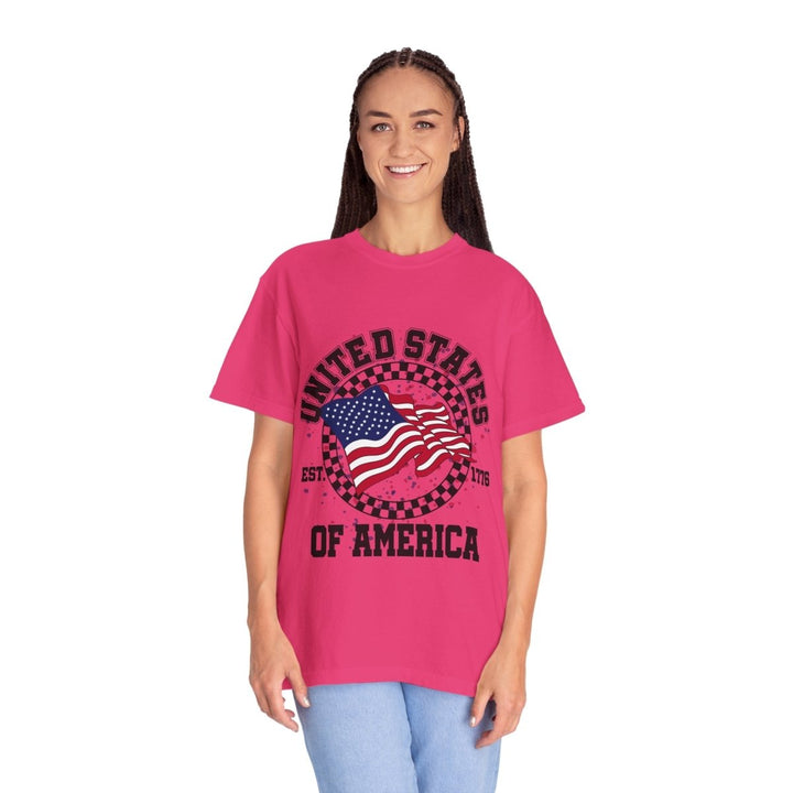 Patriotic T-Shirt - USA Flag Design, Casual Wear, Independence Day Shirt, Gift for Veterans, Summer BBQ Outfit, Everyday Tee - Royal Caribe - S - Patriotic T-Shirt - USA Flag Design, Casual Wear, Independence Day Shirt, Gift for Veterans, Summer BBQ Outfit, Everyday Tee - Tatoo Tee