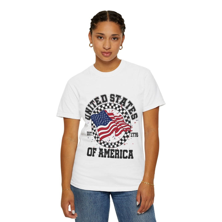Patriotic T-Shirt - USA Flag Design, Casual Wear, Independence Day Shirt, Gift for Veterans, Summer BBQ Outfit, Everyday Tee - Royal Caribe - S - Patriotic T-Shirt - USA Flag Design, Casual Wear, Independence Day Shirt, Gift for Veterans, Summer BBQ Outfit, Everyday Tee - Tatoo Tee