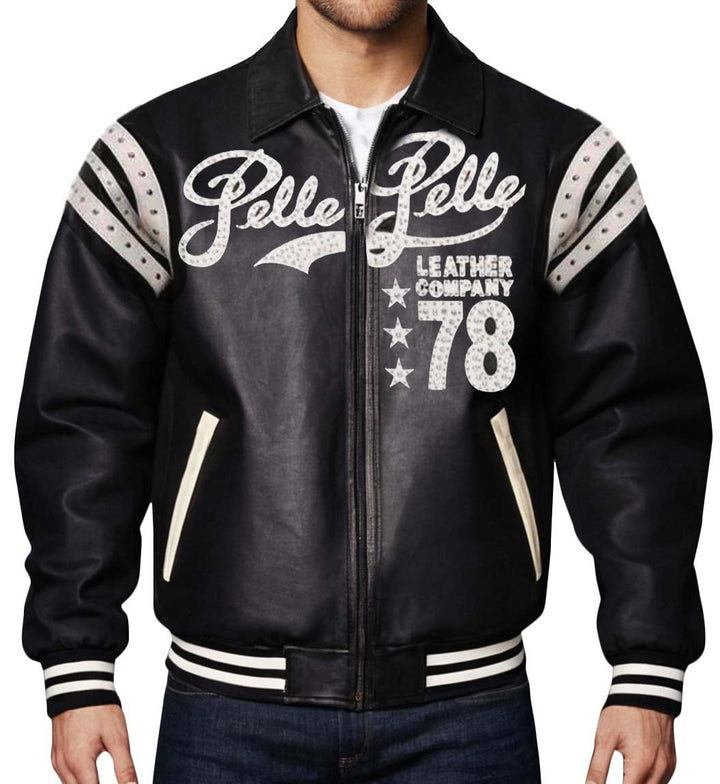 Pelle Pelle 78 Vintage Black Leather Jacket - XXS - Pelle Pelle 78 Vintage Black Leather Jacket - Tatoo Tee