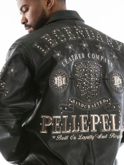 Pelle Pelle Legendary Black Stud Men Jacket - Male - XXS - Pelle Pelle Legendary Black Stud Men Jacket - Tatoo Tee