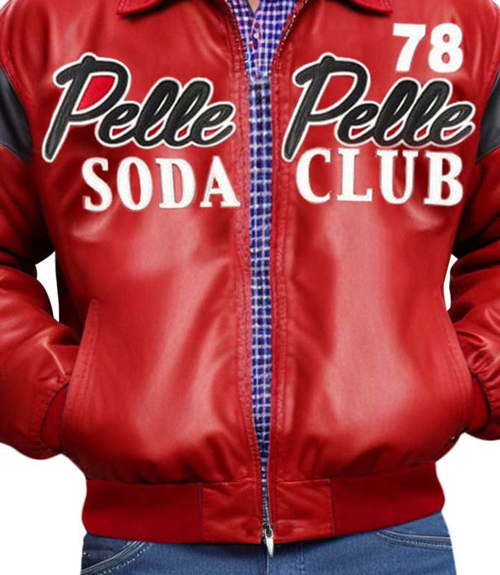 Pelle Pelle Red Soda Club Leather Jacket - XXS - Pelle Pelle Red Soda Club Leather Jacket - Tatoo Tee