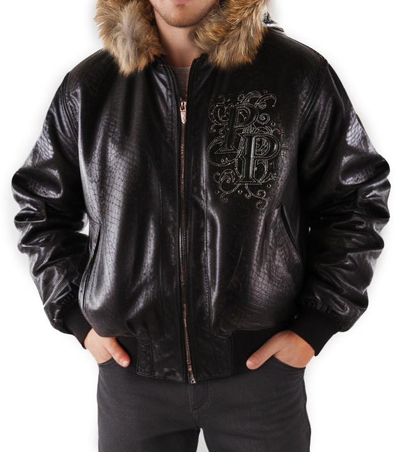 MB Black Leather Jacket with Hood