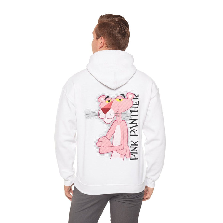 Pink Panther Unisex Heavy Blend Hoodie – Retro Cartoon Style - White - S - Pink Panther Unisex Heavy Blend Hoodie – Retro Cartoon Style - Tatoo Tee