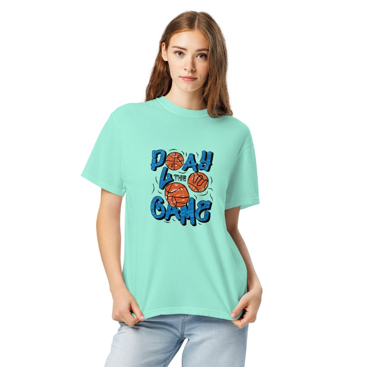 Play The Game Unisex garment - dyed heavyweight t-shirt - Chalky Mint - S - Product mockup - Tatoo Tee