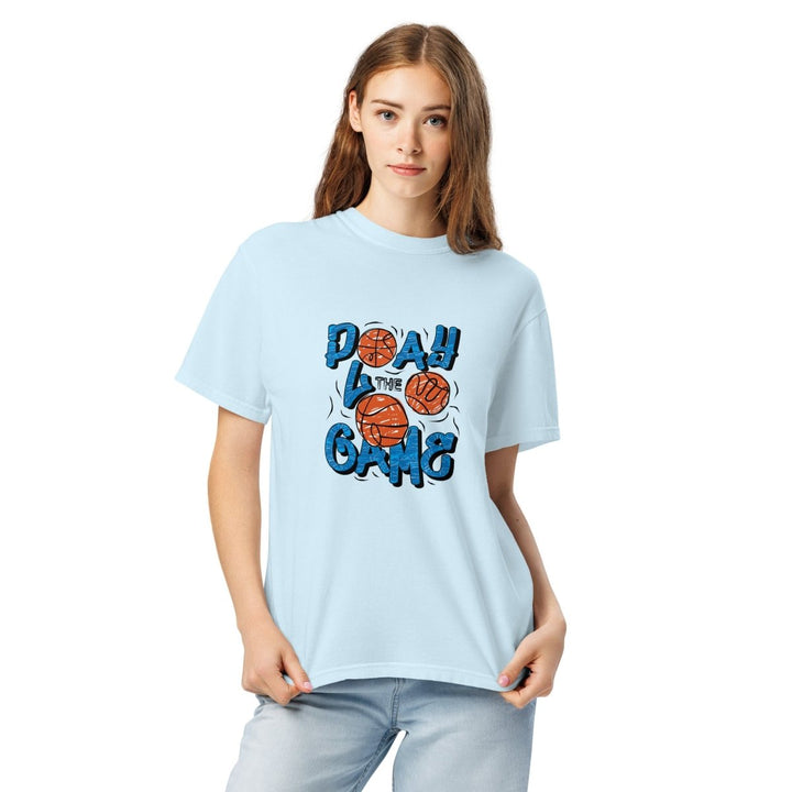 Play The Game Unisex garment - dyed heavyweight t-shirt - Chambray - S - Product mockup - Tatoo Tee